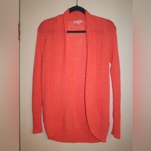 Lilly Pulitzer Coral Open-Front Cardigan